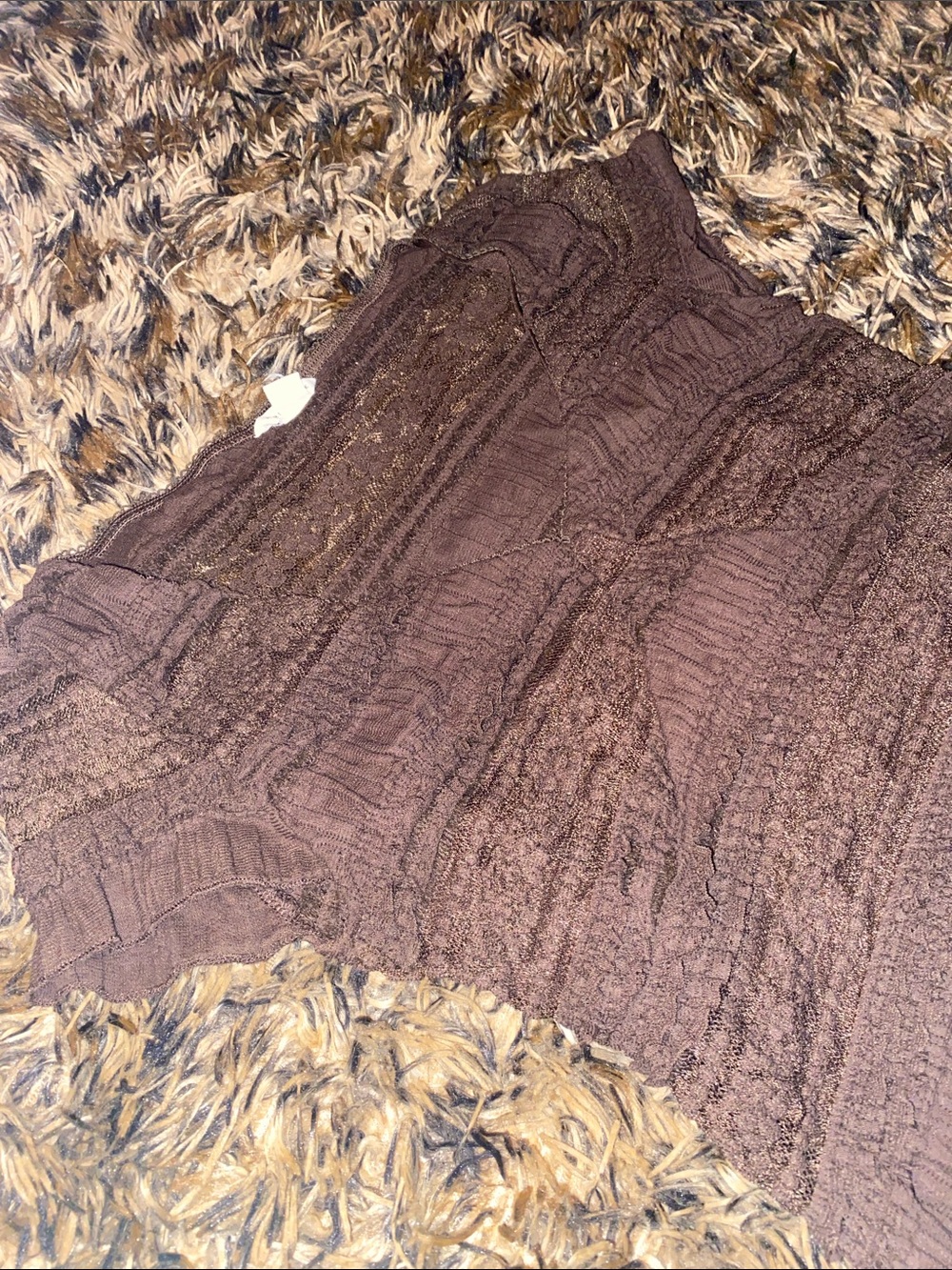Aeropostale Brown Textured Short-Sleeve Top